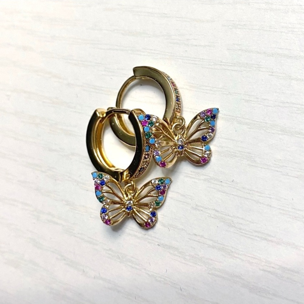 Butterfly Huggie Hoop Earrings